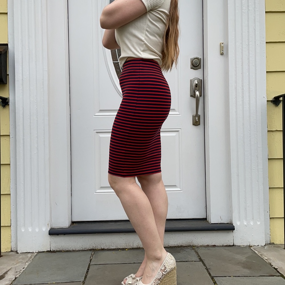 Madewell City skirt in Sailor Stripe - Picture 3 of 8